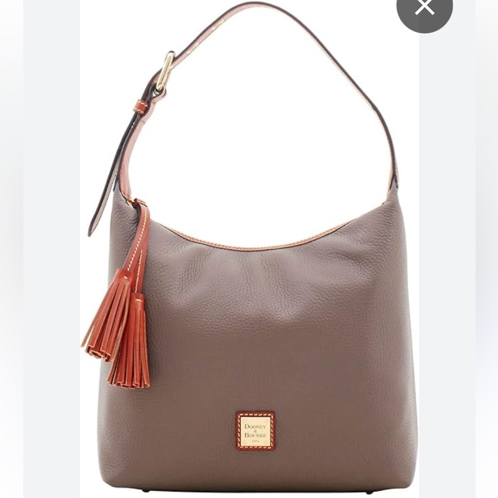 Dooney & Bourke Brown Leather Pebble Grain Paige Sac Hobo‎ Bag - Picture 12 of 16
